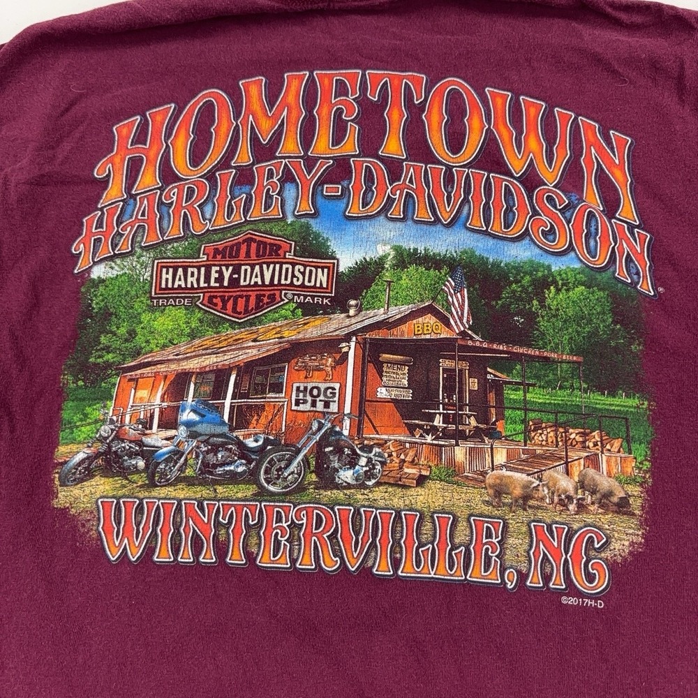 Harley-Davidson Shirt Mens Medium Purple Hometown Winterville NC Graphic Tee